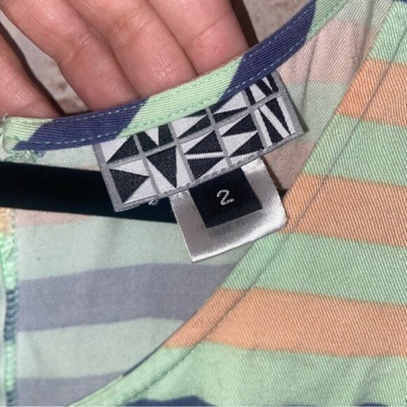 Dusen Dusen Spring Striped Midi Dress Size 2 - Picture 8 of 9